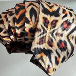 Leopard Print Rockabilly Menswear Tie Necktie Cheetah Animal Retro Mens Gift